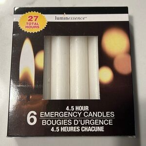 Luminessence 4.5 Hour White Emergency Candles | 6 Pack | 27 Total Hours 🕯️